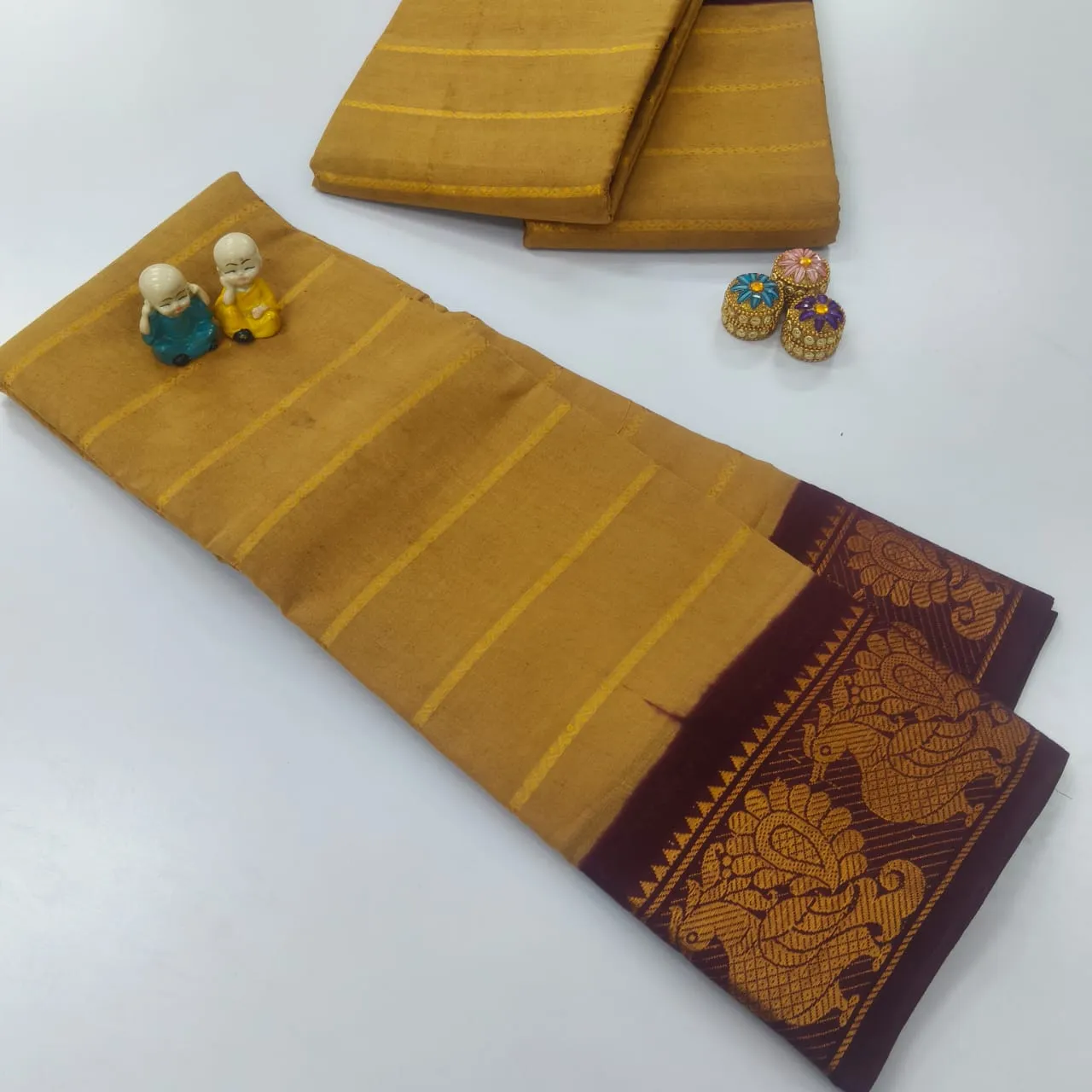 Mayura Valli Border Sungudi Velthari  Saree